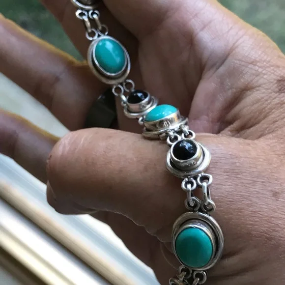 Handmade Silver Turquoise Amethyst Set - Picture 2 of 5